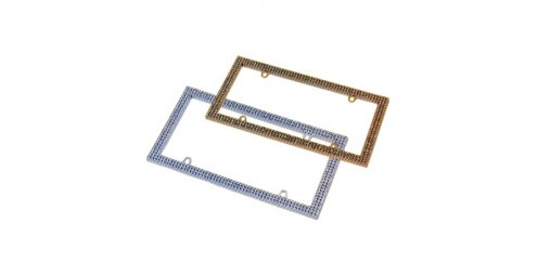 PORTAPLACA PLASTICO DIAMANTE CROMO